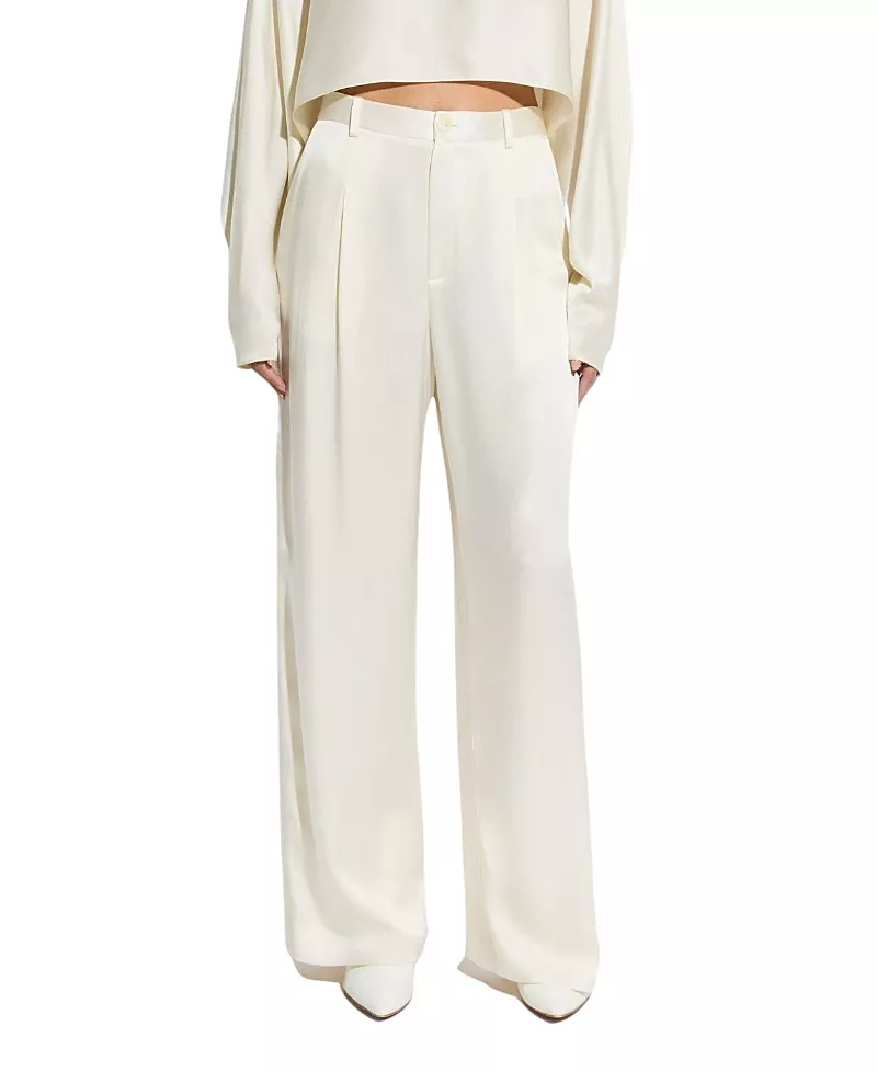 Lapointe Satin Relaxed Pleated Pant