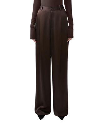  Satin Relaxed Pleated Pant