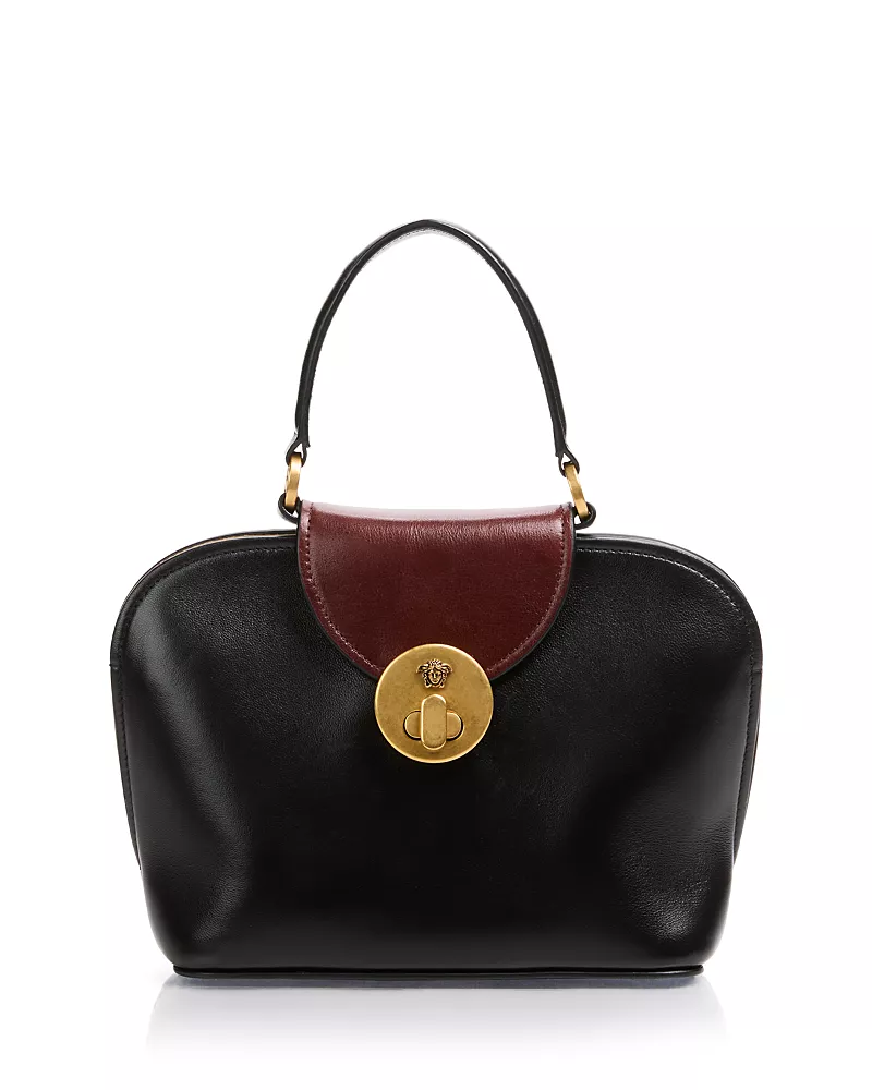 Versace Leather Convertible Top Handle Bag