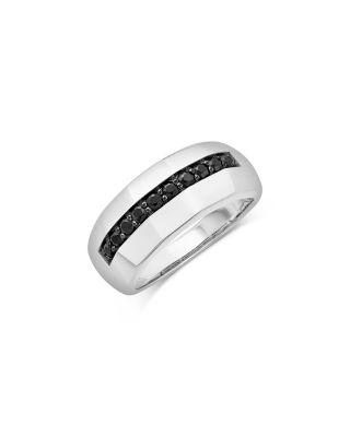 Black Diamond Channel Set Band in Sterling Silver, 0.50 tcw