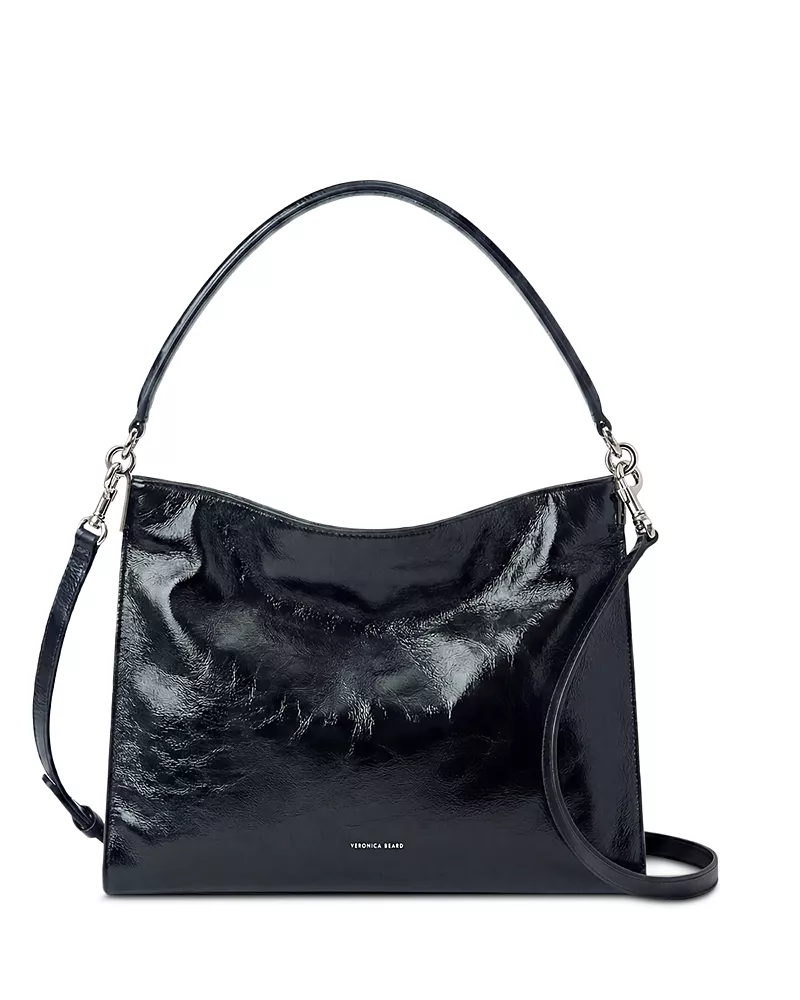 Veronica Beard Bea Crinkled Leather Crossbody
