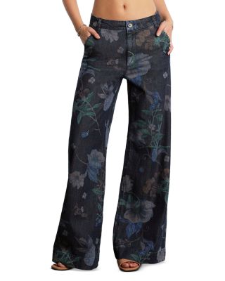 Garden Party Relaxed Wide Leg Jeans in Night Bloom