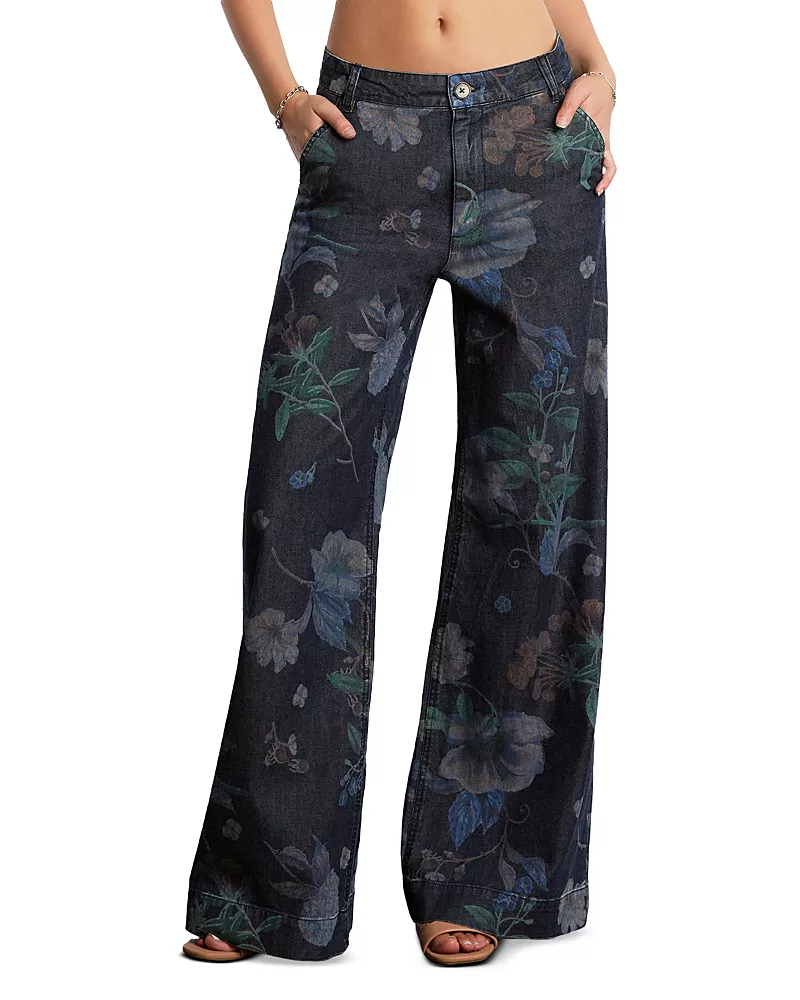 Billy T Garden Party Relaxed Wide Leg Jeans in Night Bloom
