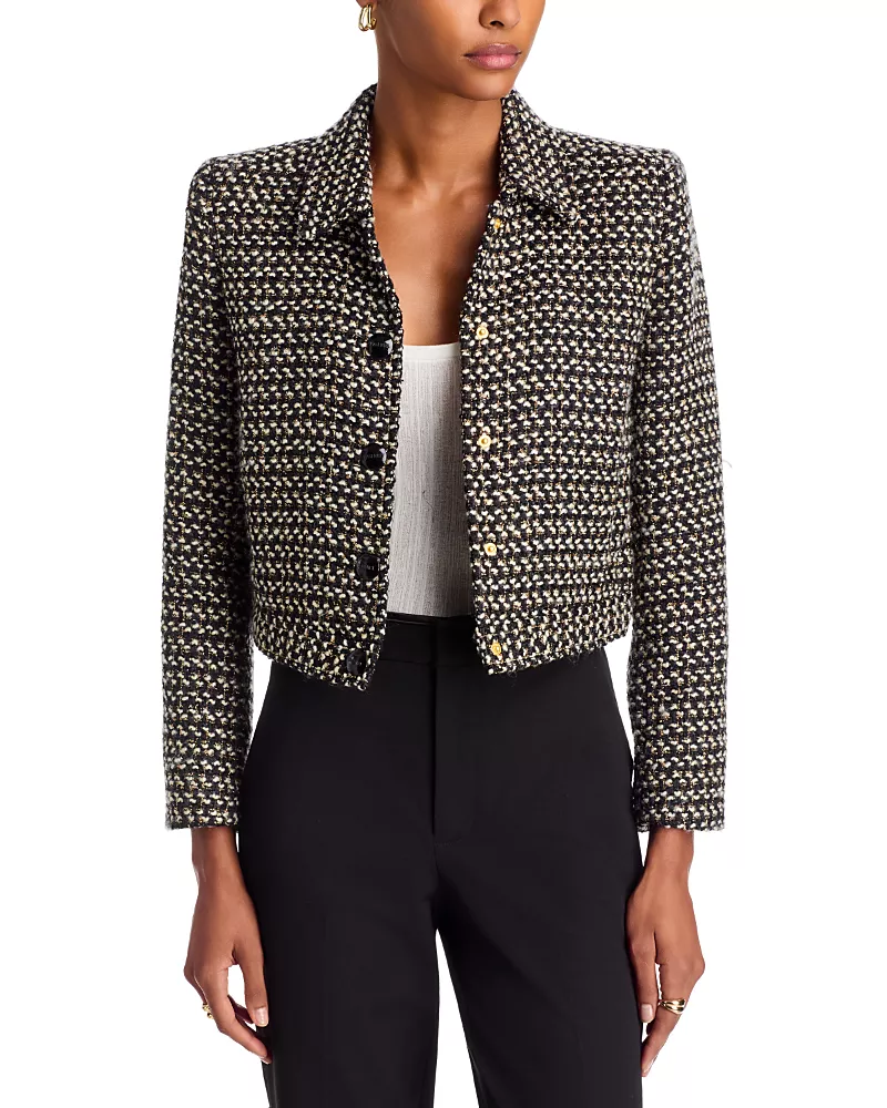 L'Agence Marla Tweed Cropped Jacket