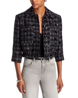 Jia Sequin Cropped Sleeve Jacket