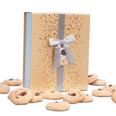 Signature Silver Gold Gift Box Chocolate Crunch Shortbread Set, 18 Piece