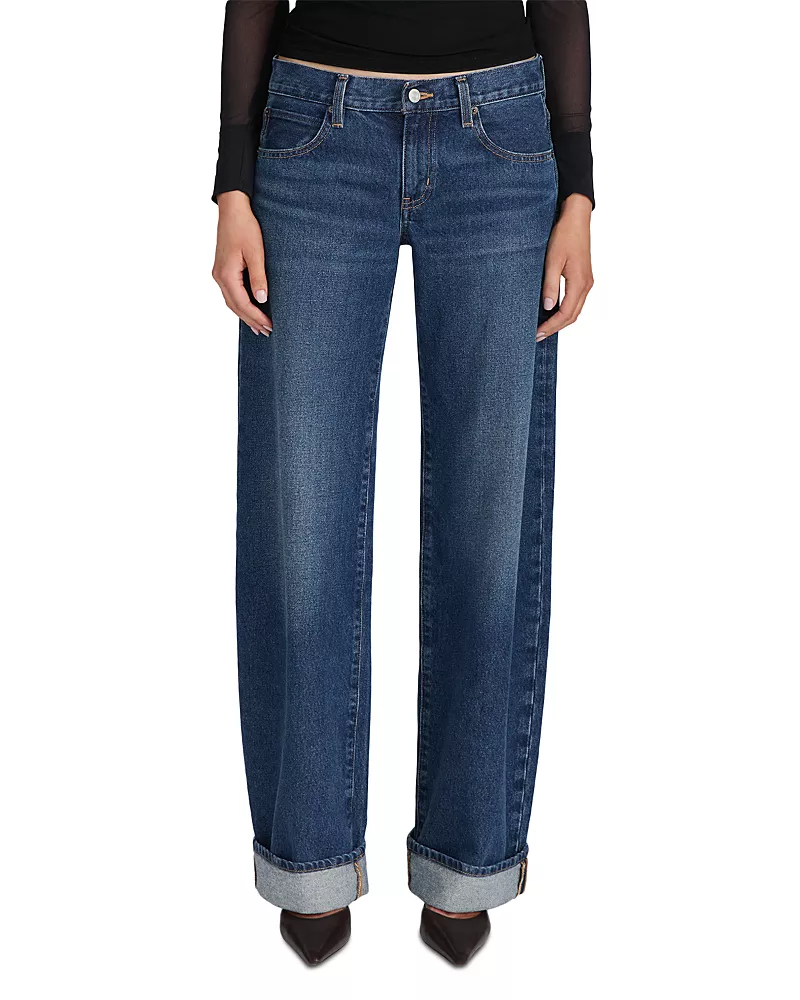 Frame The Low Bow Mid Rise Cuffed Jeans in Volt