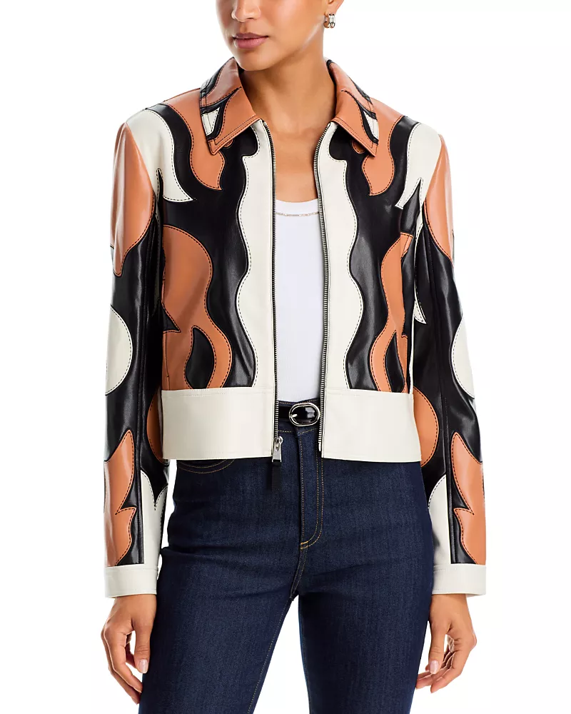 Cinq a Sept Mackie Cropped Colorblocked Jacket