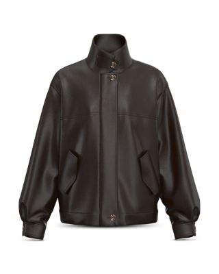 Oversized Coated Bomber Jacket