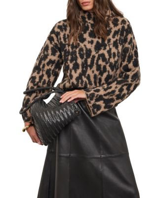 Women's Fuzzy Textured Mock Neck Knit Jumper