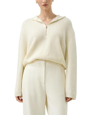 Lilysilk Machine Washable Wool Knit Sweater In White