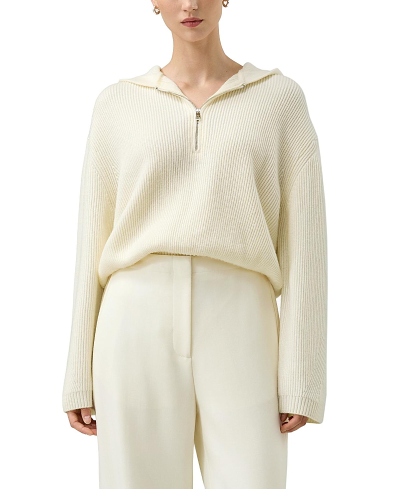 Lilysilk Machine Washable Wool Knit Sweater In White