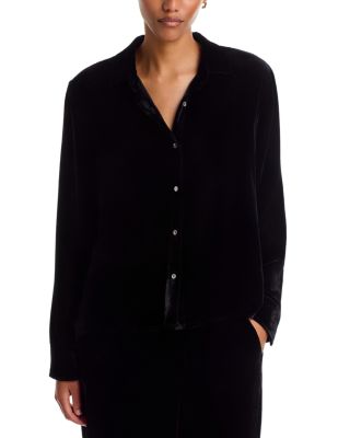 Velvet by Graham & Spencer Iliana Collared Velvet Blouse