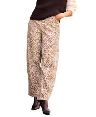 Women's Leopard Print Tapered Jean in Neutral
