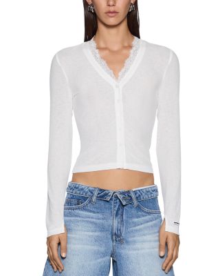 Mira Long Sleeve Lace Trim Top