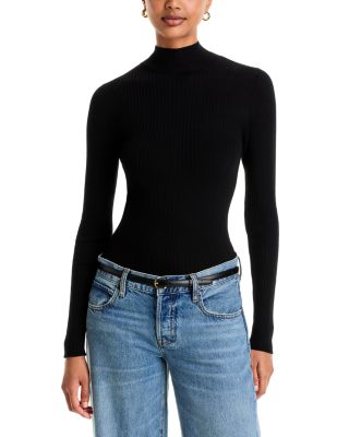 Merino Wool Rib Knit Turtleneck Sweater