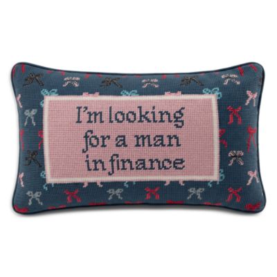 Man In Finance Needlepoint Pillow
