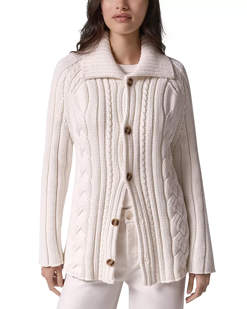Donna Karan Weekend Chunky Cable Knit Cardigan