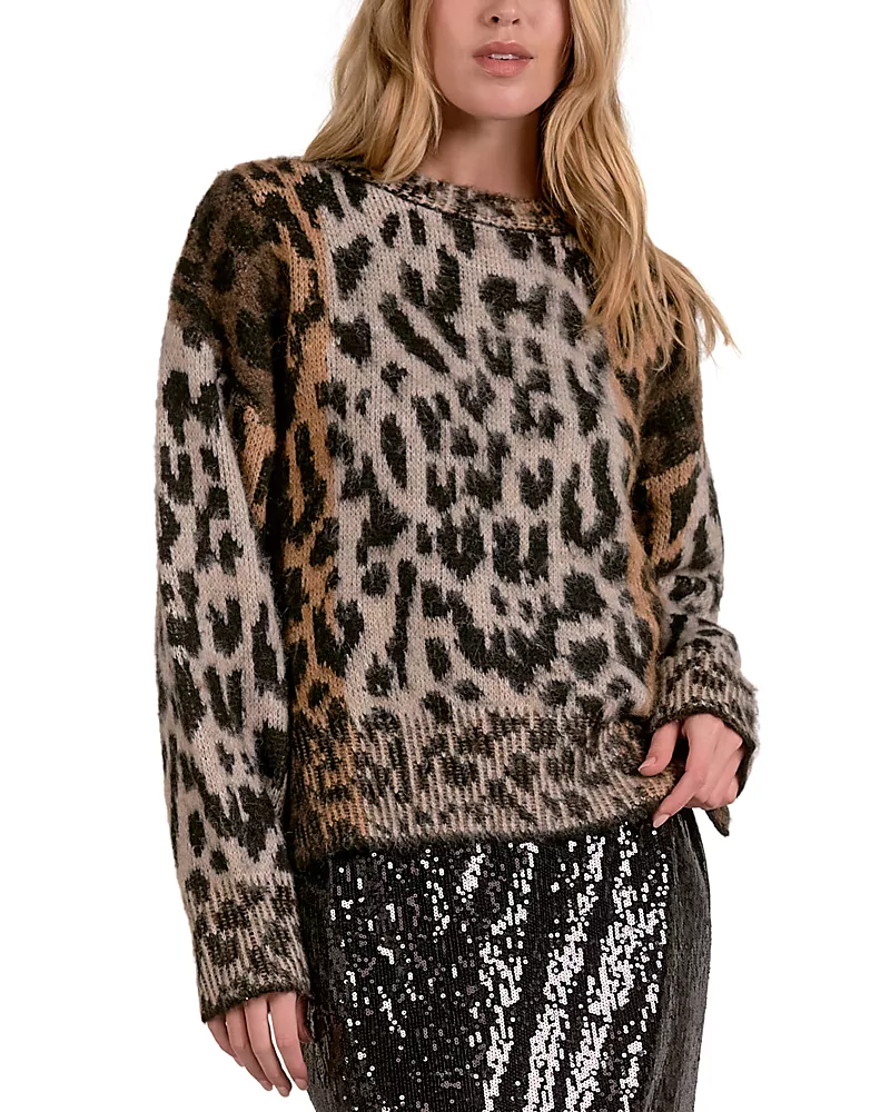 Elan Cheetah Crewneck Sweater
