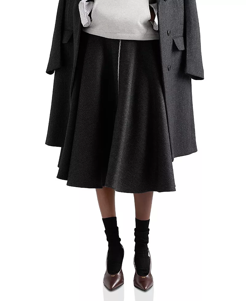 Prada Double Wool Midi-Skirt