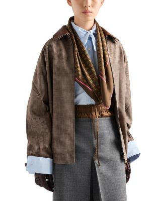  Houndstooth Wool Blouson Jacket