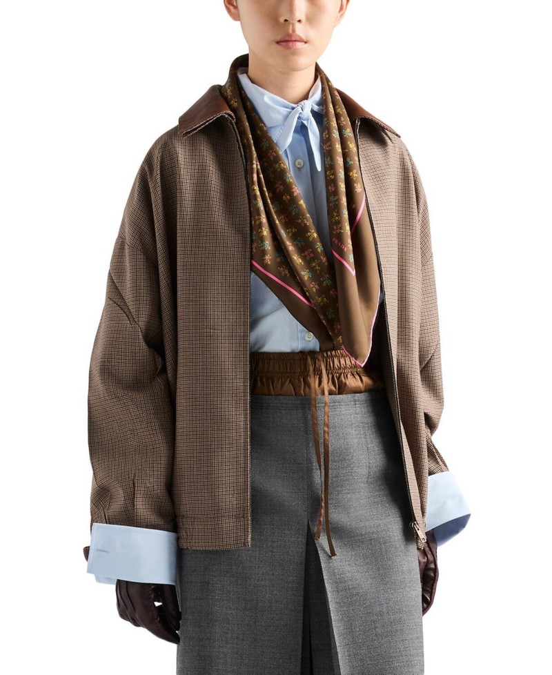 Prada Houndstooth Wool Blouson Jacket by Bloomingdale's