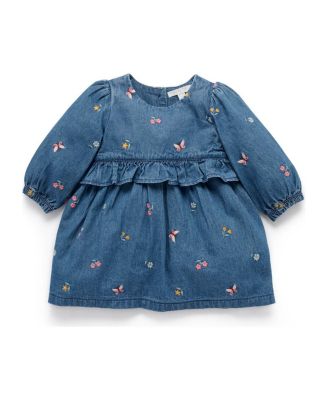 Girls' Denim Embroidered Dress - Baby, Little Kid