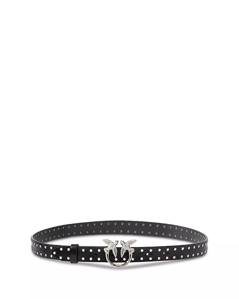 Pinko Women's Low Love Studded Leather Belt