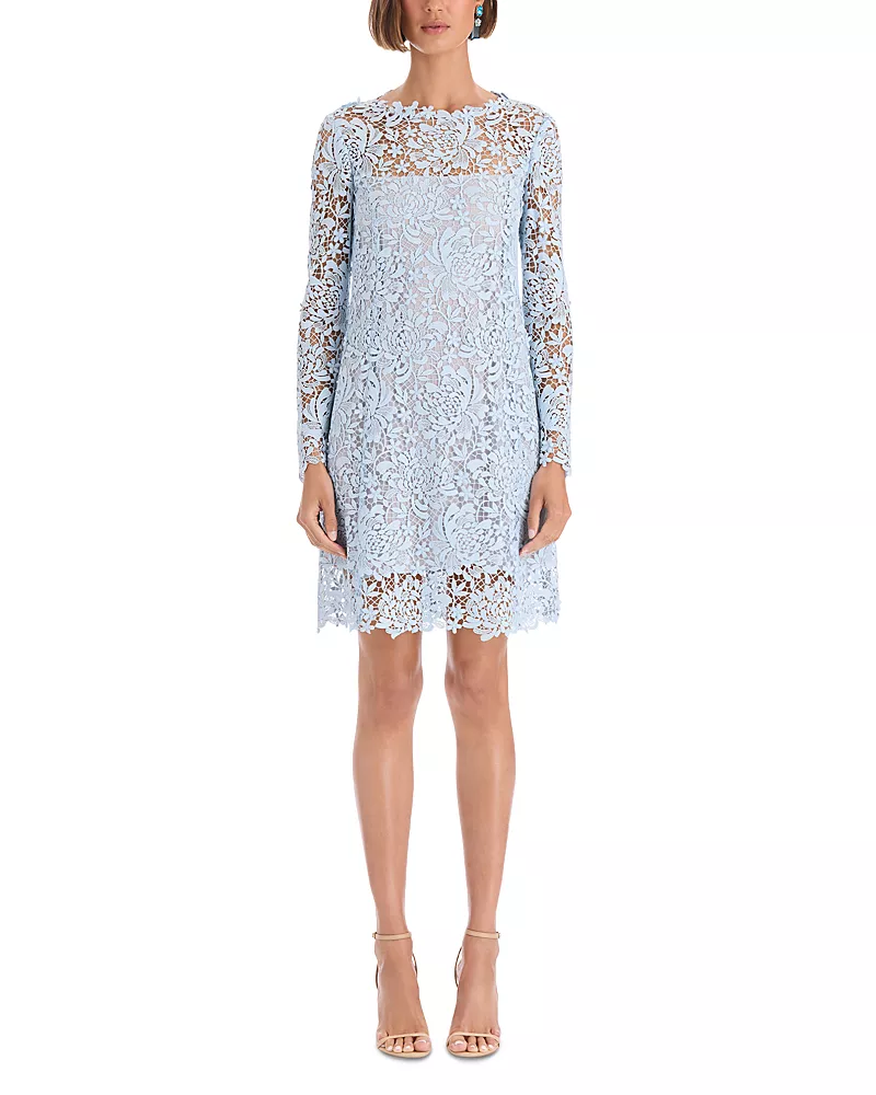 Oscar de la Renta Chrysanthemum 3D Guipure Dress