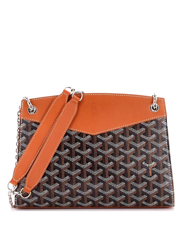 Pre-Owned Goyard Pm Structured Rouette Chain Shoulder Bag Coated Canvas