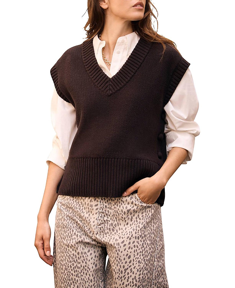 Mint Velvet Women's V Neck Tabard Sleeveless Vest Sweater