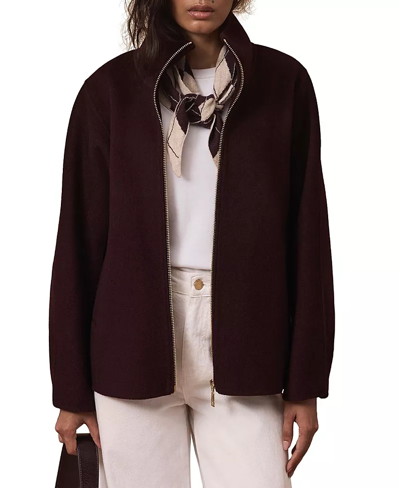 Mint Velvet Women's Wool Blend Hand Finished Bomber Jacket