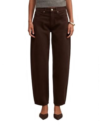 Women's Emma Mid Rise Barrel Jeans in Chocolate