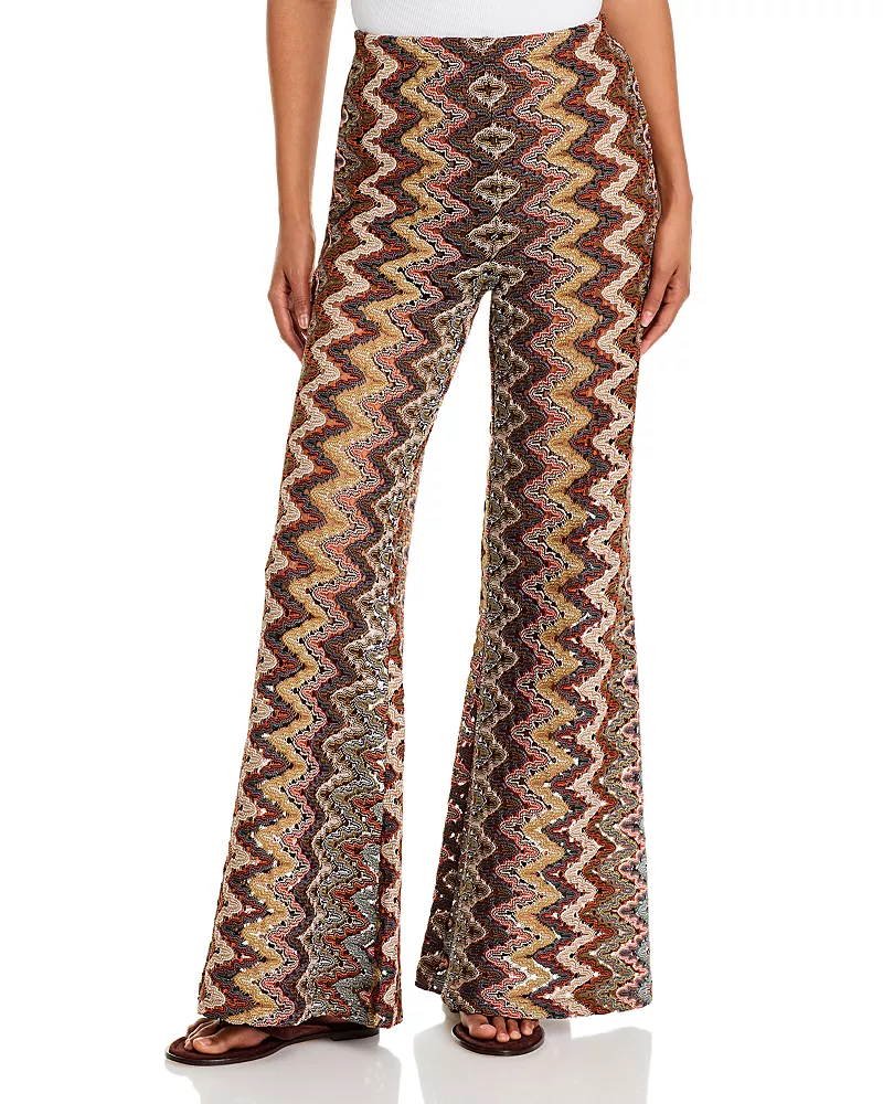 Veronica Beard Aisher High Rise Crocheted Flare Pants