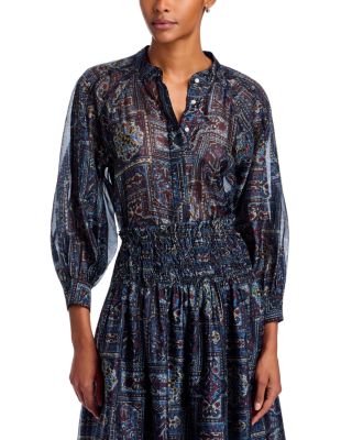 The Ashland Sheer Printed Long Sleeve Top