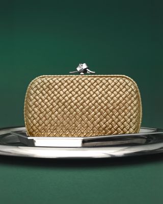 Intreccio Laminated Leather Knot Clutch - Exclusive