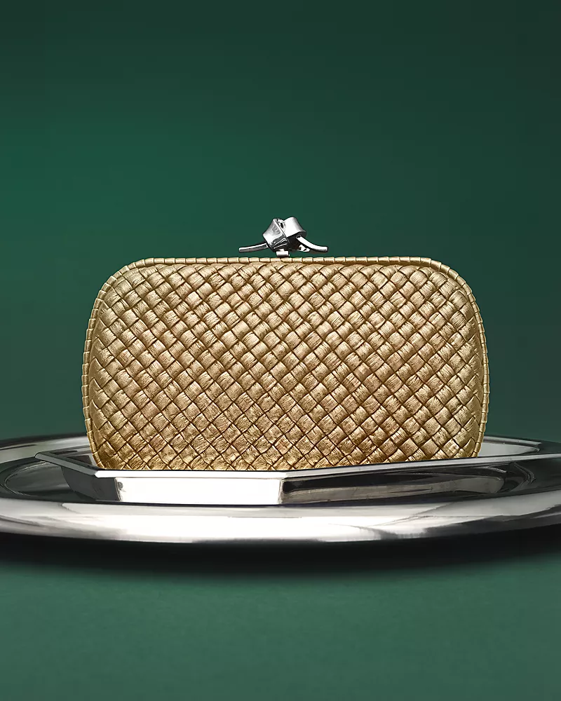 Bottega Veneta Intreccio Laminated Leather Minaudiere Clutch - Exclusive