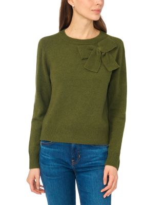 Bow Applique Crewneck Sweater