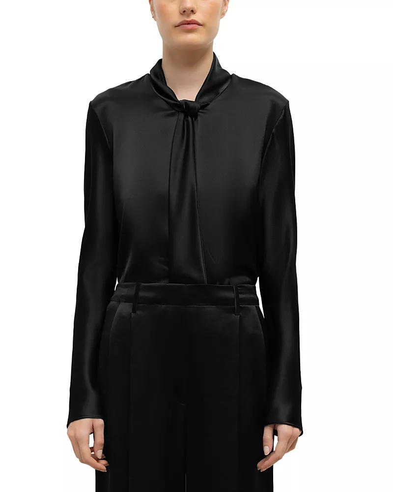 Leset Barb Scarf Long Sleeve Blouse