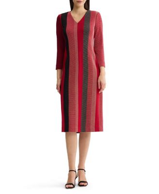  x Anna Marie Plus Striped Lurex Soft Knit Sheath Dress