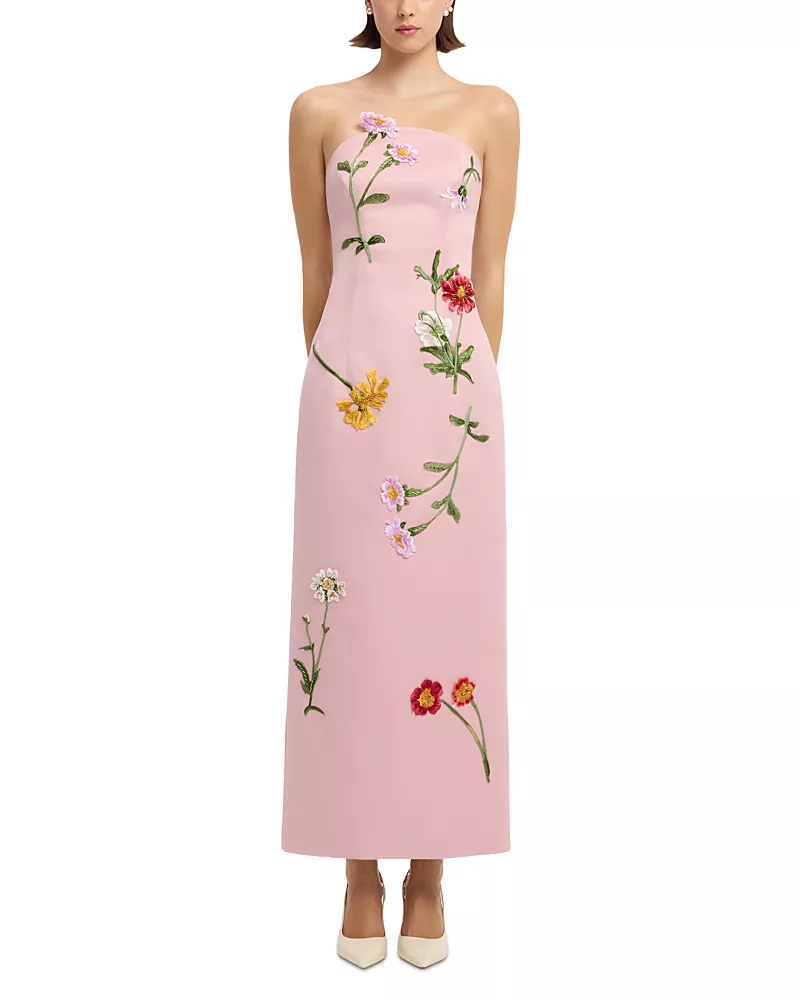 Leo Lin Ava Embroidered Floral Maxi Dress Exclusive