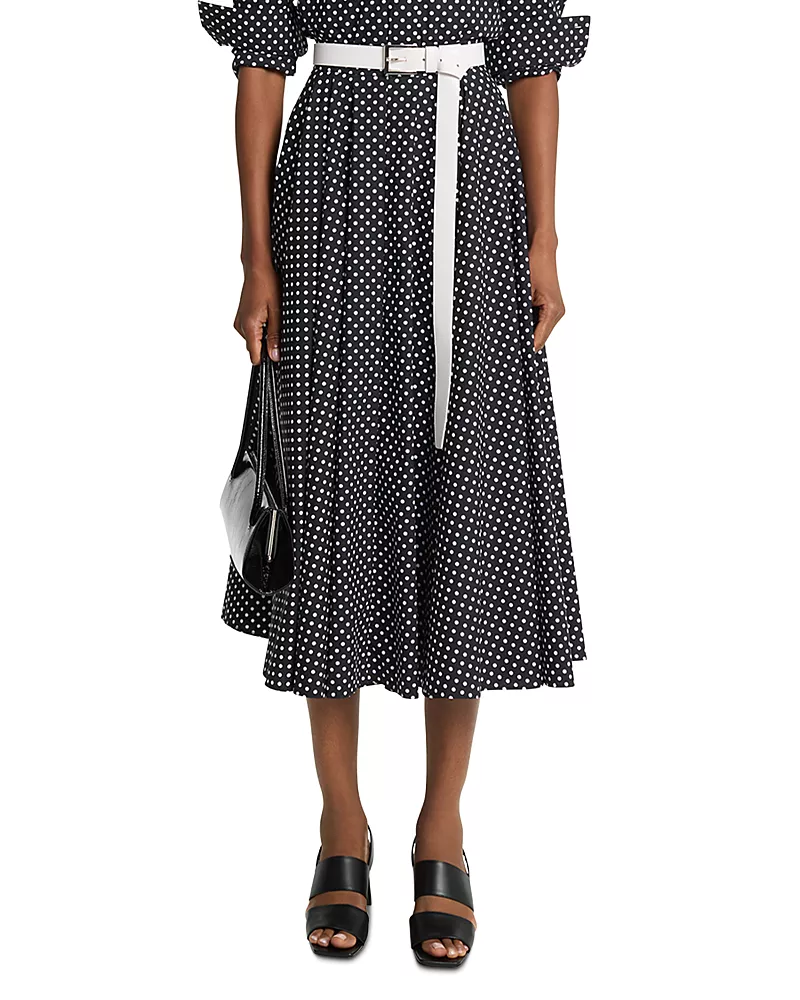 Michael Kors Collection Polka Dot Cotton Poplin Dance Skirt