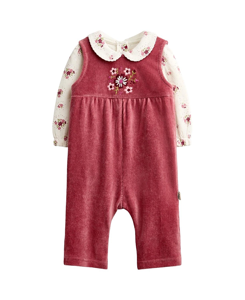 JoJo Maman Bebe Girls' Squirrel Dungaree Set - Baby
