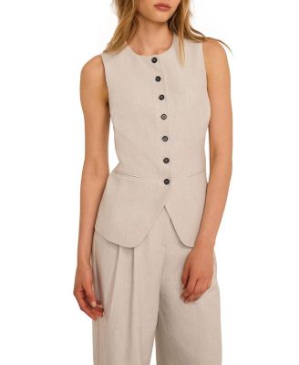 Women's Tailored Waistcoat Sleeveless Button Down Top