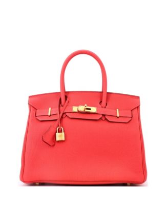 Birkin 30 Handbag Red Togo with Gold Hardware
