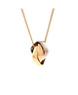  Trinity Cushion Pendant Necklace 18K Tricolor Gold, 19.5"