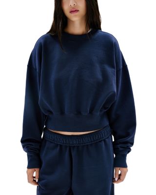 Cropped Crewneck Cotton Sweatshirt