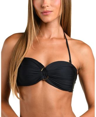  Solid Bandeau Bikini Top