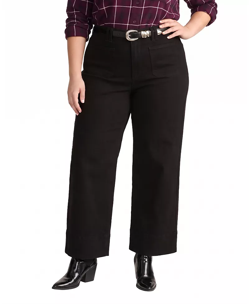 Universal Standard Women's Plus Claudia High Rise Stretch Jeans in Jet Black