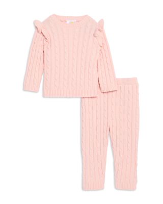 Girls' Cable Knit Ruffled Sweater & Pants Set, Baby - Exclusive